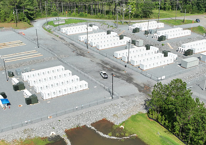 aerial view of mossy branch battery facility