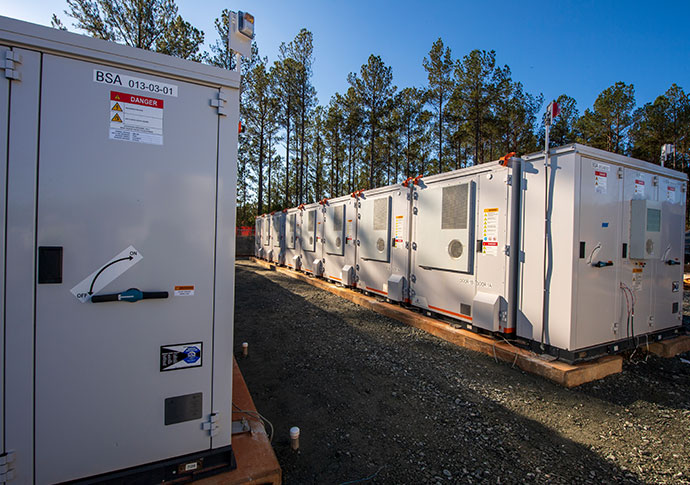 Banks of battery storage