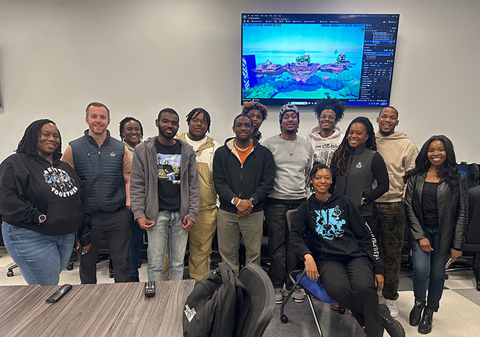 Students at Georgia Power and the Cxmmunity  Foundation’s eSports development workshops at the Martin Luther King, Jr. Recreation and Aquatic Center in Downtown Atlanta.