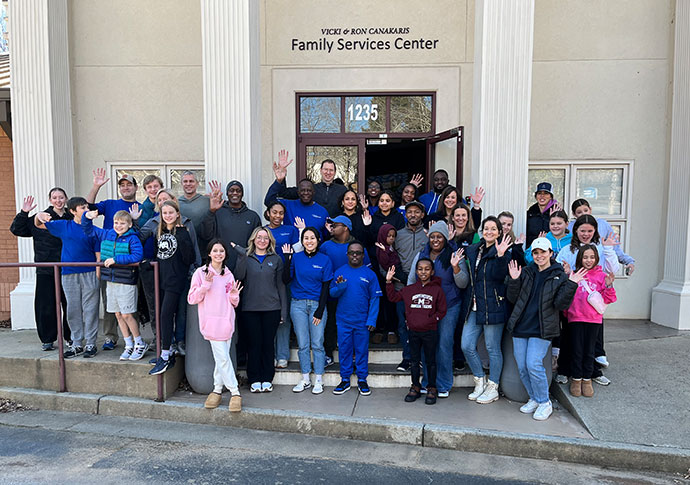 Georgia Power volunteers and their families who served at Mary Hall Freedom Village on Martin Luther King, Jr. Day.