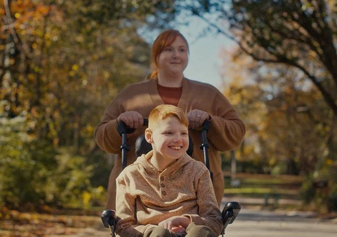 Sawyer and his mom, Lindsey, seen in the Georgia Power commercial.