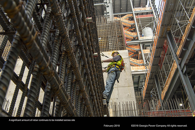 A significant amount of rebar continues to be installed across site