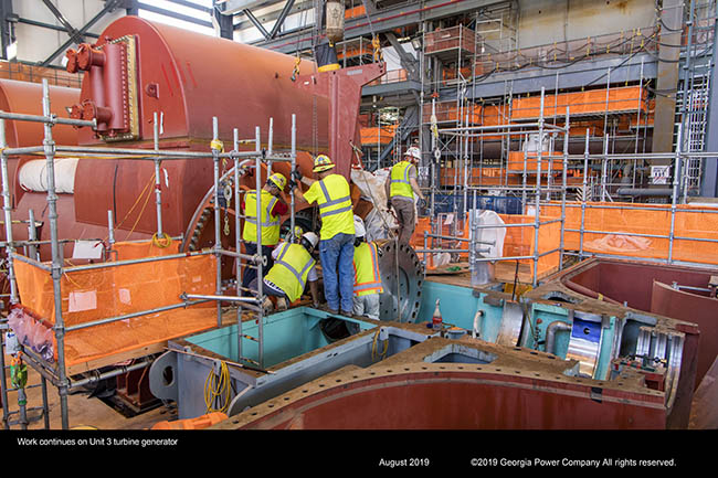 Work continues on Unit 3 turbine generator