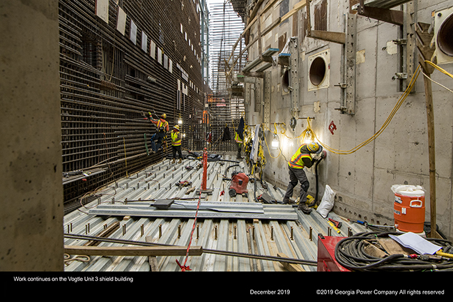 Work continues on the Vogtle Unit 3 shield building