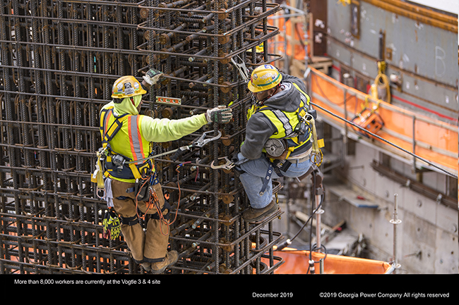 More than 8,000 workers are currently at the vogtle 3 & 4 site