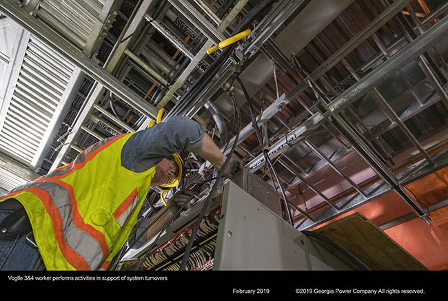 Vogtle 3&4 workers perform activities in support of system turnovers