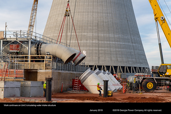 Work continues on Unit 3 circulating water intake structure