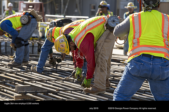 Vogtle 3&4 now employs 8,000 workers