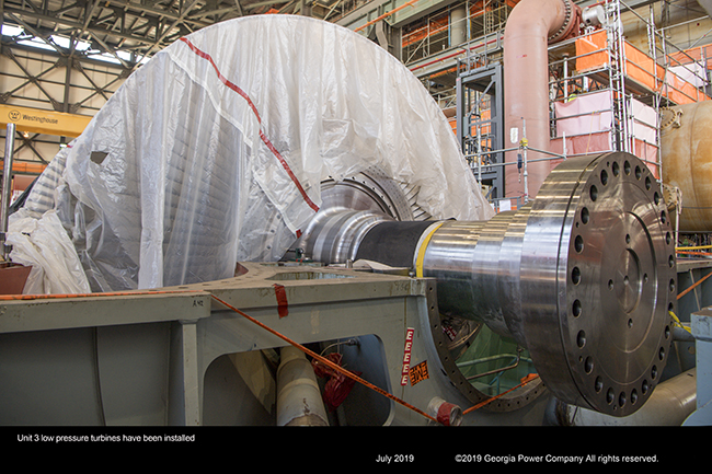 Unit 3 low pressure turbines have been installed