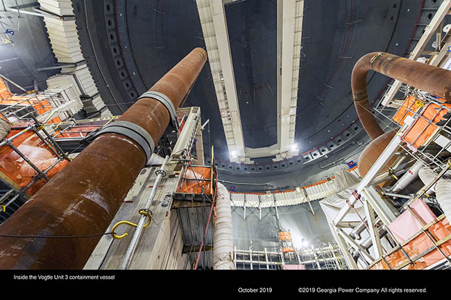 Vogtle Unit 3 containment building conical roof