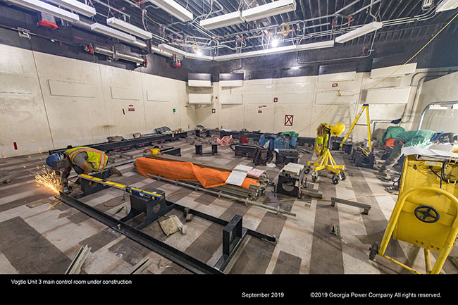 Vogtle Unit 3 main control room under construction