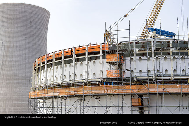 Vogtle Unit 3 containment vessel and shield building