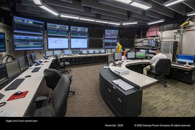 Vogtle Unit 3 main control room.