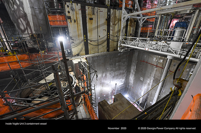 Vogtle Unit 3 containment vessel.