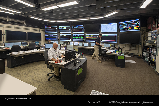 Vogtle Unit 43 main control room