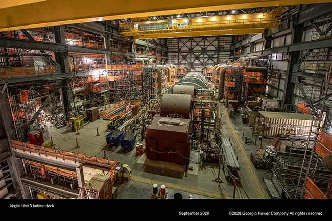 Vogtle Unit 3 turbine deck