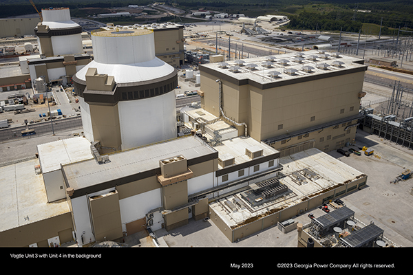 Vogtle Unit 3 with Unit 4 in the background