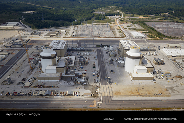 Vogtle Unit 4 (left) and Unit 3 (right)