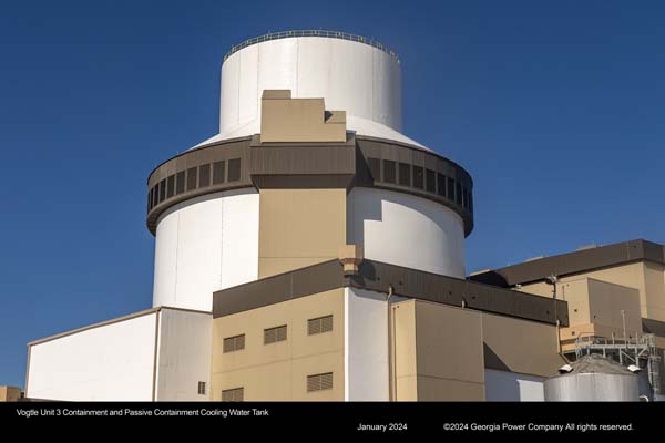 Vogtle Unit 3 Containment and Passive Containment Cooling Water Tank